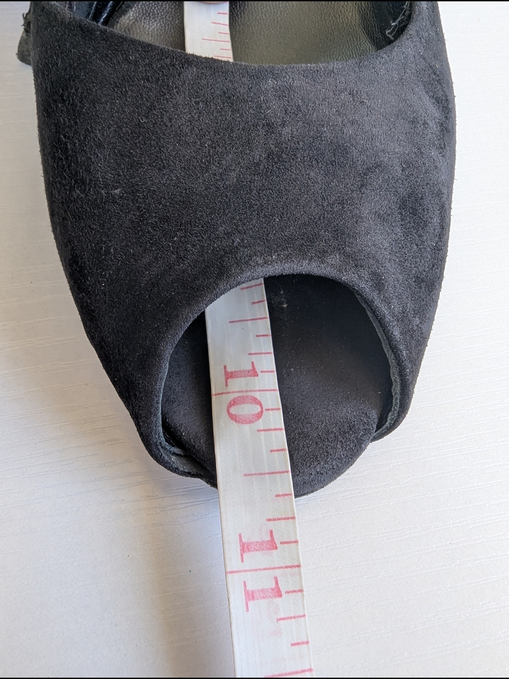 Salvatore Ferragamo Black Suede Peep-Toe Kitten Heels - Picture 10 of 12